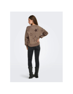 Pull étoiles pailletées rosie marron femme - Only