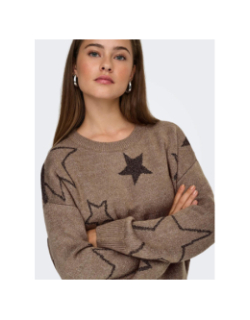 Pull étoiles pailletées rosie marron femme - Only