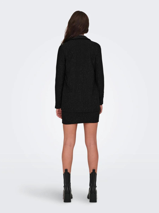 Veste blazer rayée paillettes mary noir femme - Jdy