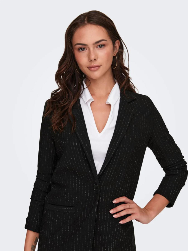 Veste blazer rayée paillettes mary noir femme - Jdy