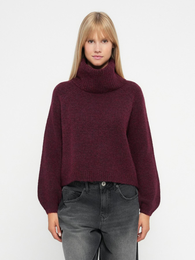 Pull col roulé gila bordeaux femme - Only