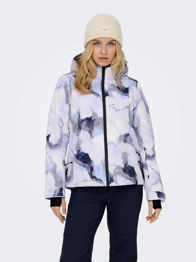 Veste de ski slope violet blanc femme - Only Play