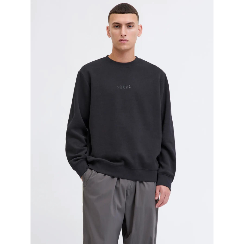 Sweatshirt point badge noir homme - Jack & Jones