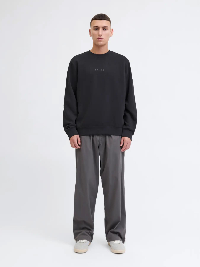 Sweatshirt point badge noir homme - Jack & Jones