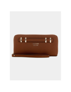 Portefeuille laurel medium zippé marron femme - Guess
