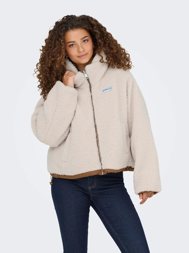 Doudoune réversible teddy maria marron femme - Only