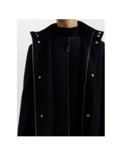Manteau de ville en laine izuno noir homme - Izac