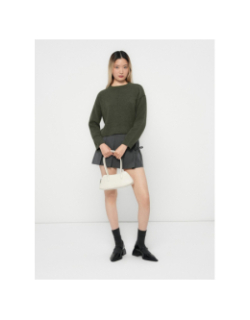 Pull en maille à col rond chiné vmbesti kaki femme - Vero Moda