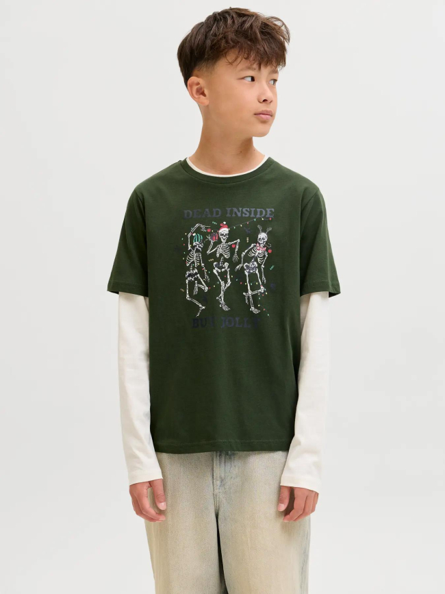 T-shirt à manches courtes jjenoel vert garçon - Jack & Jones
