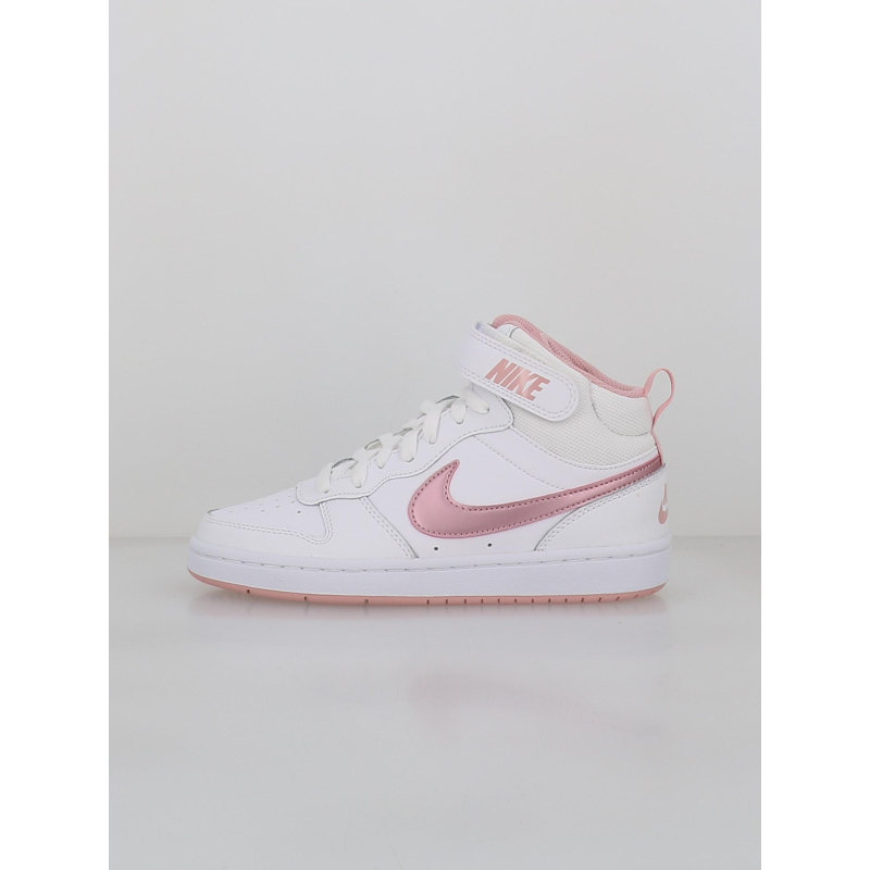 Baskets court borough mid 2 blanc et rose ado - Nike