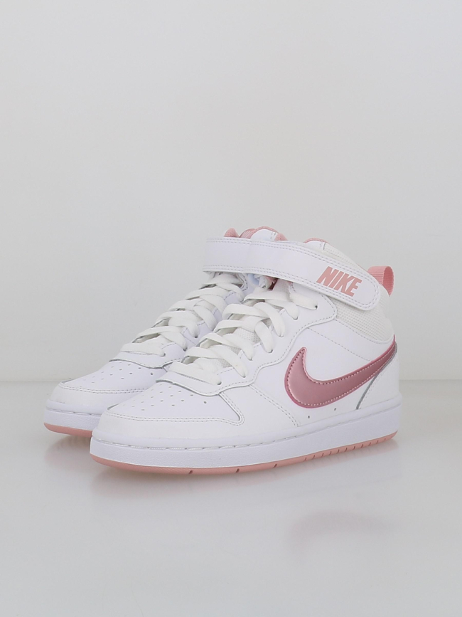 Baskets court borough mid 2 blanc et rose ado - Nike