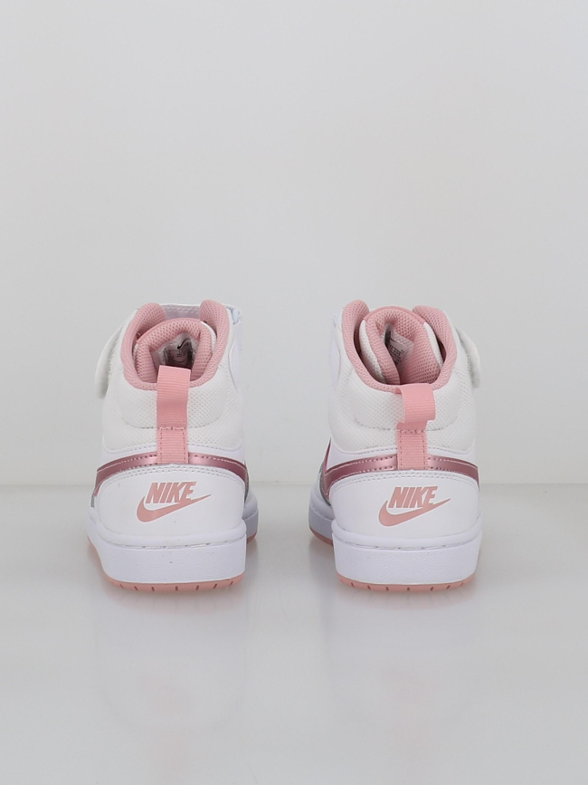 Baskets court borough mid 2 blanc et rose ado - Nike