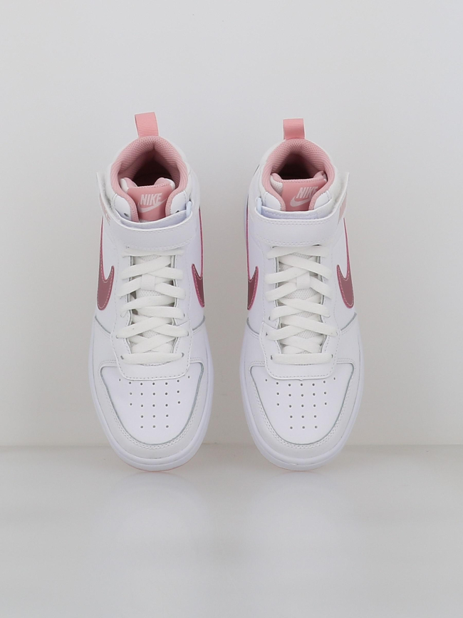 Baskets court borough mid 2 blanc et rose ado - Nike