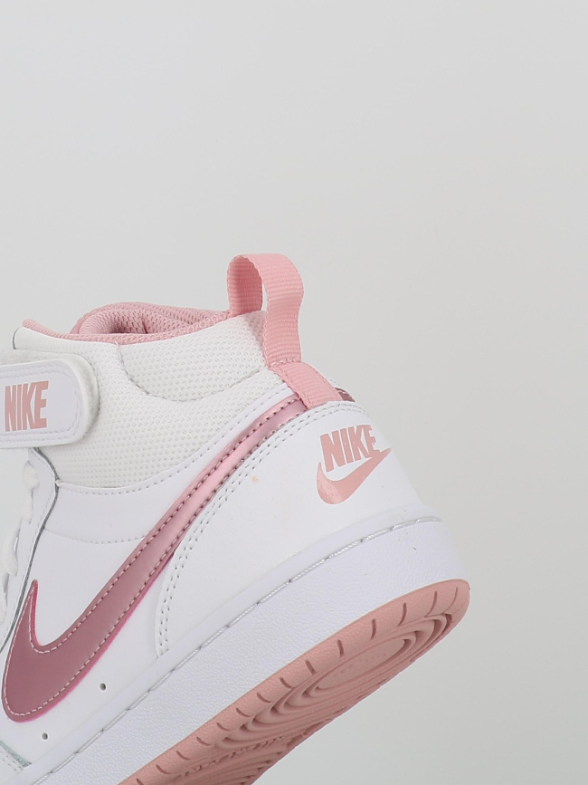 Baskets court borough mid 2 blanc et rose ado - Nike