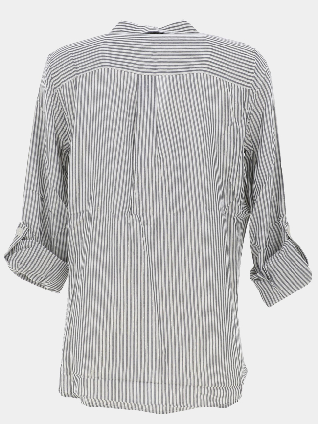 Chemise rayée pailletée bumpy blanc bleu femme - Vero Moda