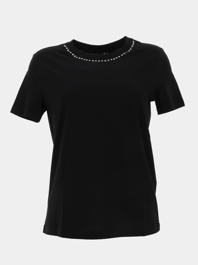 T-shirt uni liana strass noir femme - Vero Moda