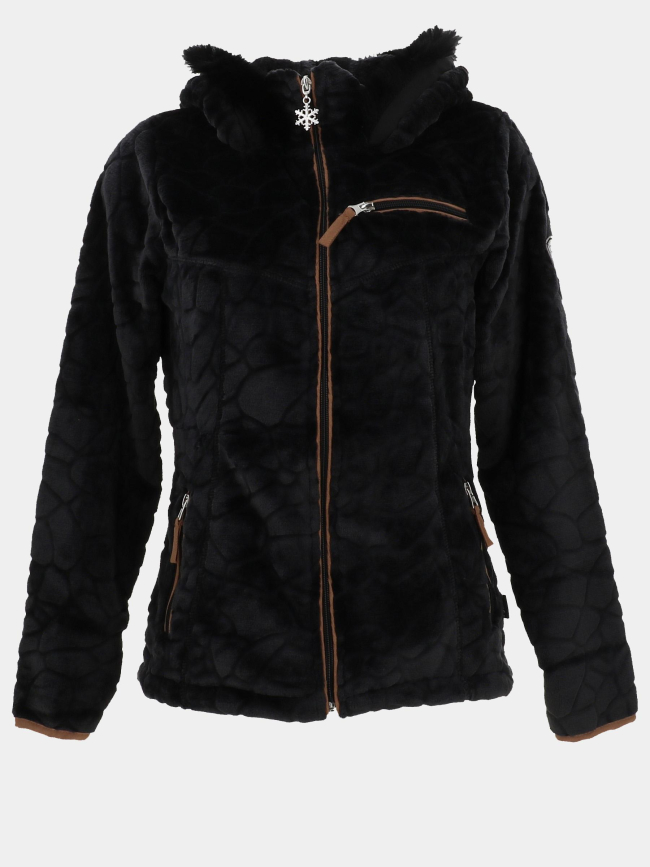 Veste polaire à capuche innsbruck noir femme - Angèle Sportswear