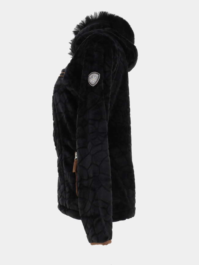 Veste polaire à capuche innsbruck noir femme - Angèle Sportswear