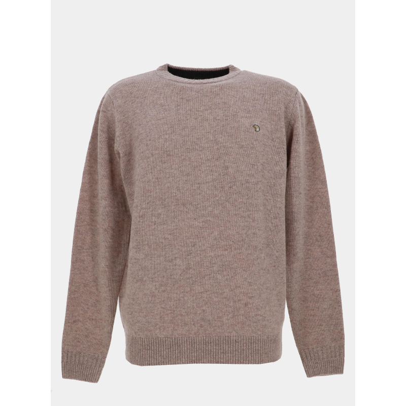Pull en laine federon beige homme - Benson & Cherry