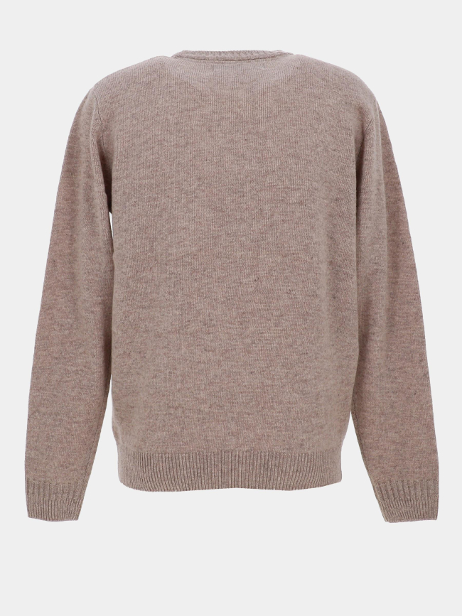 Pull en laine federon beige homme - Benson & Cherry