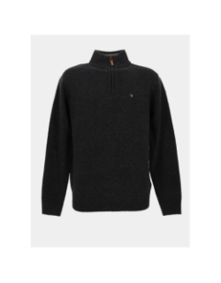 Pull col zippé en laine federup anthracite homme - Benson & Cherry