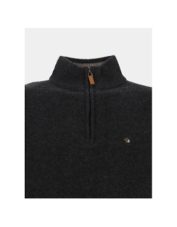 Pull col zippé en laine federup anthracite homme - Benson & Cherry