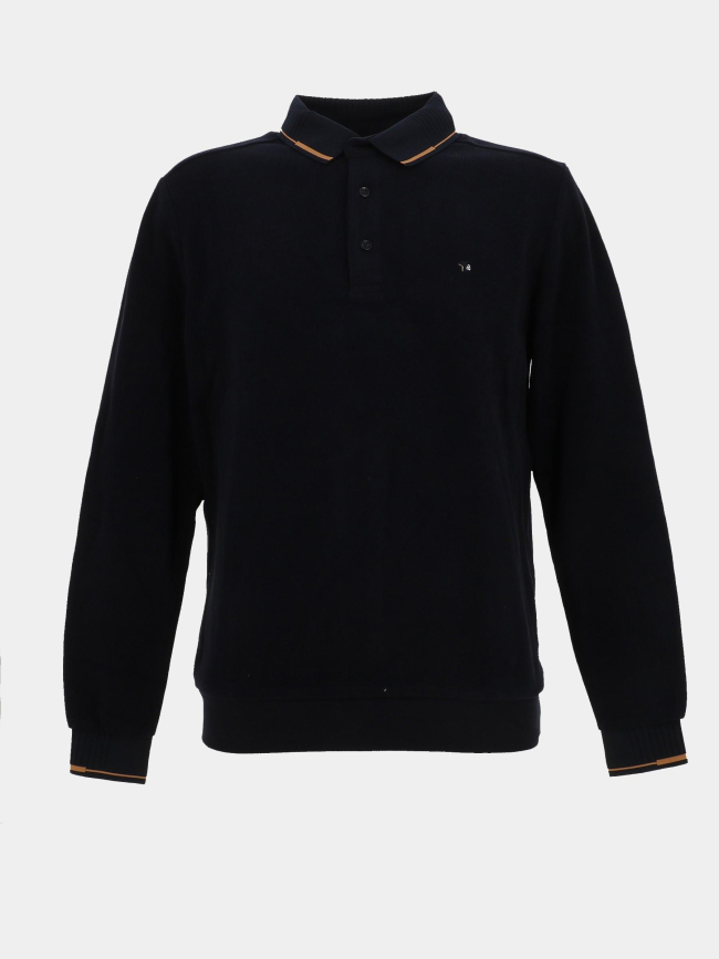 Pull à col polo magic bleu nuit homme - Benson & Cherry