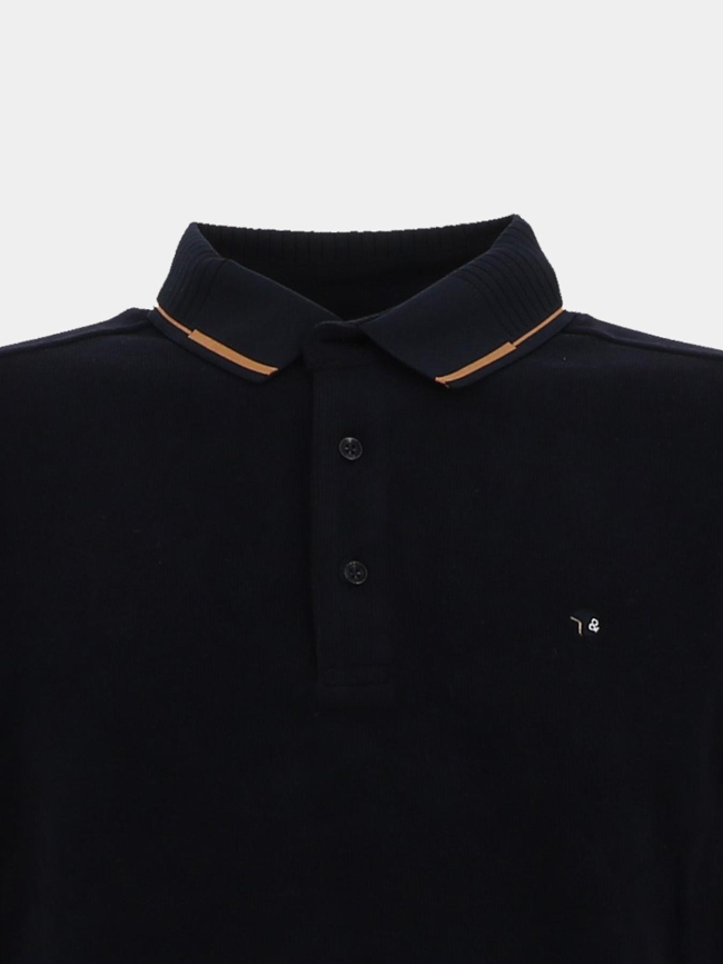 Pull à col polo magic bleu nuit homme - Benson & Cherry