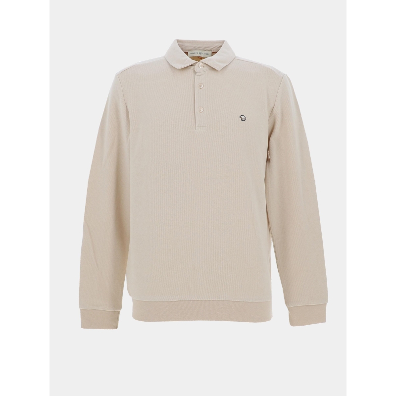 Sweat col polo miami beige homme - Benson & Cherry