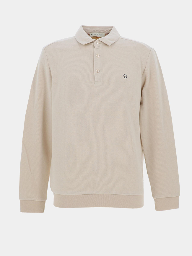 Sweat col polo miami beige homme - Benson & Cherry