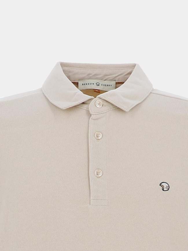 Sweat col polo miami beige homme - Benson & Cherry
