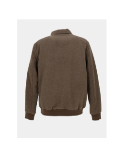 Blouson zippé en laine épaisse reboot marron homme - Benson & Cherry