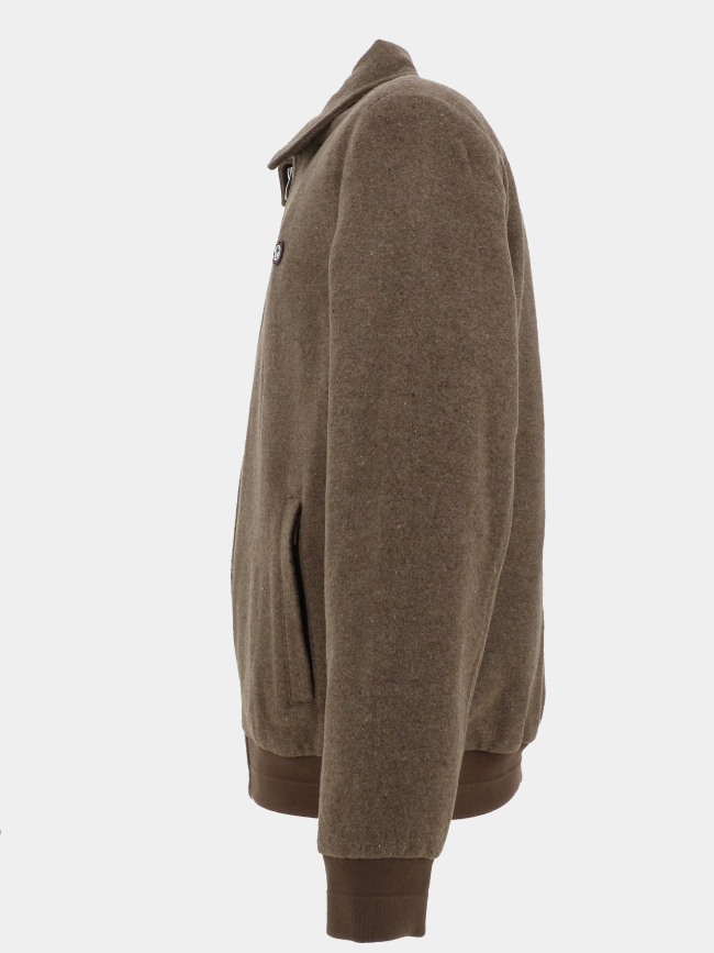 Blouson zippé en laine épaisse reboot marron homme - Benson & Cherry