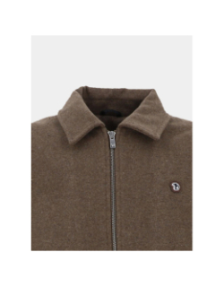 Blouson zippé en laine épaisse reboot marron homme - Benson & Cherry