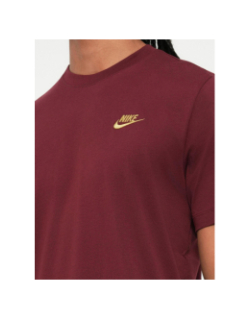 T-shirt nsw club à logo brodé doré bordeaux homme - Nike