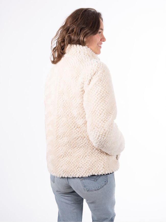 Veste réversible fausse fourrure carpy beige et noir femme - Aulp