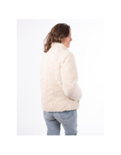 Veste réversible fausse fourrure carpy beige et noir femme - Aulp