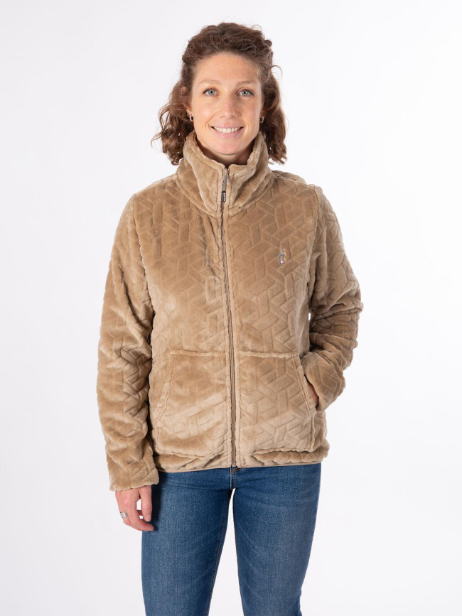 Veste polaire seconde couche virlo marron clair femme - Oxbow