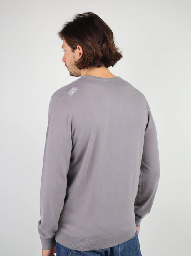 Pull léger à col v revio gris homme - Oxbow