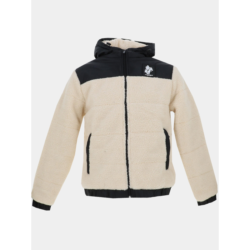 Veste bi-matière sherpa neo team blanc et noir homme - Polo Team