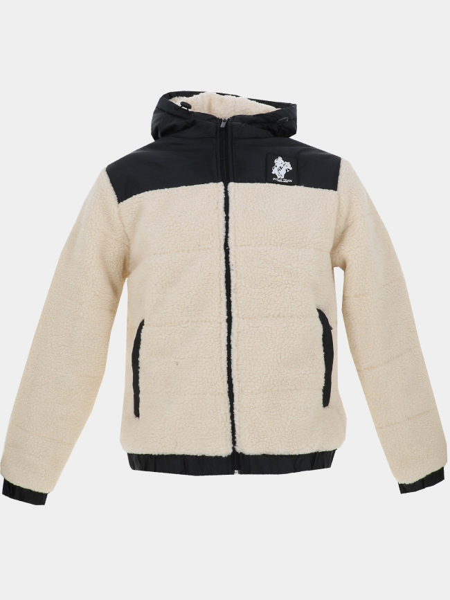 Veste bi-matière sherpa neo team blanc et noir homme - Polo Team