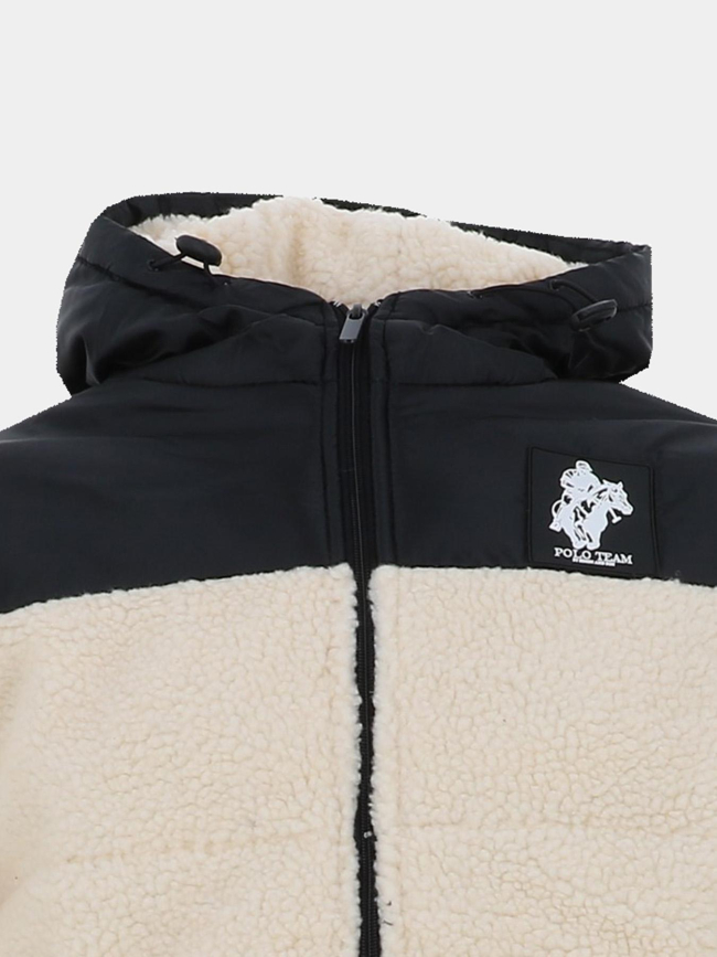 Veste bi-matière sherpa neo team blanc et noir homme - Polo Team