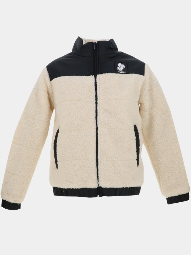 Veste bi matière sherpa neven team blanc et noir homme - Polo Team