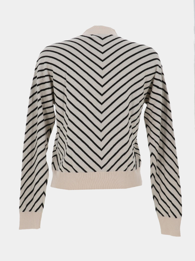 Pull fin rayé capricorn beige noir femme - Vero Moda