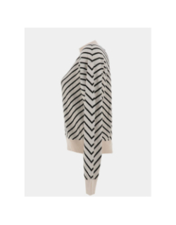 Pull fin rayé capricorn beige noir femme - Vero Moda