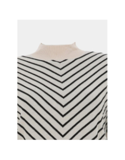 Pull fin rayé capricorn beige noir femme - Vero Moda