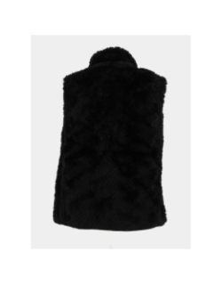 Veste sans manches à fausse fourrure réversible leopard carol noir femme - Aulp