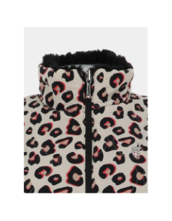 Veste sans manches à fausse fourrure réversible leopard carol noir femme - Aulp