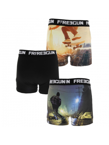 Pack 3 boxers skateboard multicolore garçon - Freegun