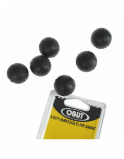 Pack 6 buts ramassables par aimant pétanque noir - Obut